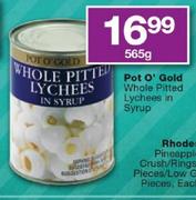 Pot O'Gold Whole Pitted Lychees In Syrup-565g