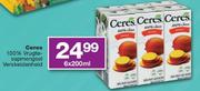 Ceres 100% Vrugtesapmengsel Verskeidenheid-6X200ml
