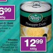 Rhodes Pineapple Crush/Rings/Pieces/Low Gl Pieces -440g Each