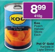 Koo Peach Halves Silces-410g Each