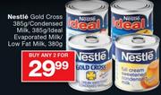 Nestle Gold Cross-385g/Condensed Milk-385g/Ideal Evaporated Milk/Low Fat Milk-2x380g