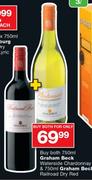  Graham Beck Waterside Chardonnay-750ml + Graham Beck Railroad Dry Red-750ml