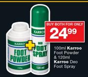 Karroo Foot Powder-100ml & Karroo Deo Foot Spray-120ml