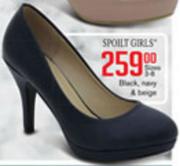 Spoilt Girls Sizes 3-8 Black
