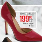 Spoilt Girls Sizes 3-8 Black, Beige & Red