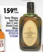 Inver House Green Plaid Aged 12 Years Blended Scotch Whisky-750ml