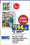 KIC 215ltr Top Freezer Fridge