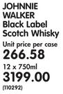 Johnie Walker Black Label Scotch Whisky-12 x 750ml