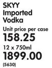 Skyy Imported Vodka-12 x 750ml