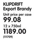 Klipdrift Export Brandy-750ml