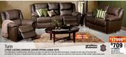 Turin 3 Piece 3 Action Luxurious Leather Uppers Lounge Suite
