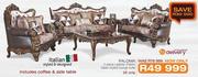 Paloma 5 Piece Leather/Fabric Italian Styled Lounge Suite