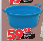 Heavy Duty Basin With Handle Assorted-51cm Each