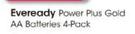 Eveready Power Plus Gold AA Batteries-4 pack