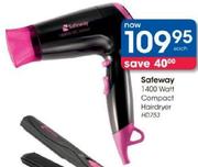 Safeway 1400W Compact Hairdryer(HD753)-Each