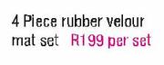 Stingray 4 Piece Rubber Velour Mat Set-Per Set