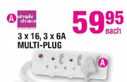 Simple Choice 3 X 16, 3 X 6A Multi-Plug-Each