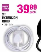 Simple Choice 3m Extension Cord-Each