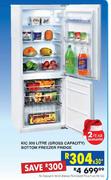 KIC 309 Litre ( Gross Capacity) Bottom Freezer Fridge