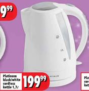 Platinum 1.7L Black/White Cordless Kettle