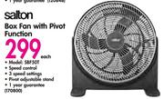 Salton Box Fan With Pivot Function SBF50T