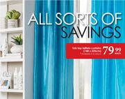 Tab Top Taffeta Curtains-140x225cm Each