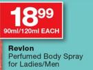 Revlon Perfumed Body Spray For Ladies/Men-90/120Ml Each