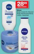 Nivea Body Cream/In-Shower Body Moisturiser/Body Lotion Assorted-400Ml Each