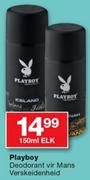 Playboy Deodorant Vir Mans Verskeidenheid-150Ml Elk