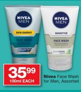 Nivea Face Wash For Men Assorted-100Ml Each
