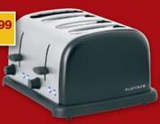 Platinum 2-Slice Classic Black Stainless Steel Toaster With Bread Tray