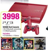 PS3 500GB Red Console