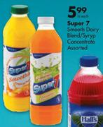 Super 7 Smooth Dairy Blend/Syrup Concentrate-1Ltr Each