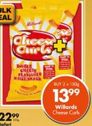 Willards Cheese Curls-2 x 150gm