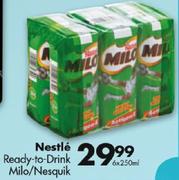 Nestle Ready-To-Drink Milo/Nesquik-6 x 250ml