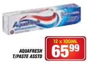 Aquafresh T/Paste Asstd-12 x 100ml