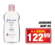 Johnsons Baby Oil-6 x 200ml