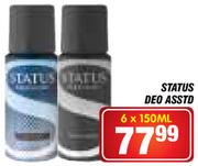 Status Deo Asstd-6 x 150ml