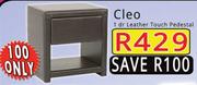 Cleo 1 Drawer Leather Touch Pedestal