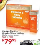 Lifestyle Nutrition Vitamin C Fizzy 100mg Effervescent Tablets-30+10 Free