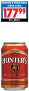 Hunter's Pure Gold Cider Cans-24x330ml