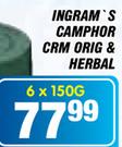 Ingram's Camphor Crm Orig & Herbal-6x150g