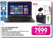 Dell 15.6" Ci5/6GB/500GB W8 Notebook Bundle N3537
