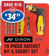 Dixon 15 Piece Ratchet Bit & Socket Set