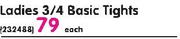 Endurance Ladies 3/4 Basic Tights-Each