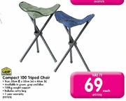 Camp Master Compact 100 Tripod Chair-Each