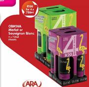 Obikwa Merlot or Sauvignon Blanc-4x750ml