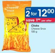 Clicks Cheese Snax-2x100Gm