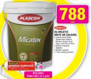 Plascon 20Ltr Micatex White Or Colours-Each