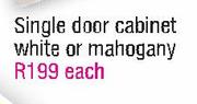 Single Door Cabinet White Or Mahogany-Each